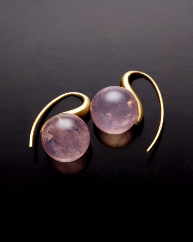 Boucles d'oreilles Ibis quartz rose